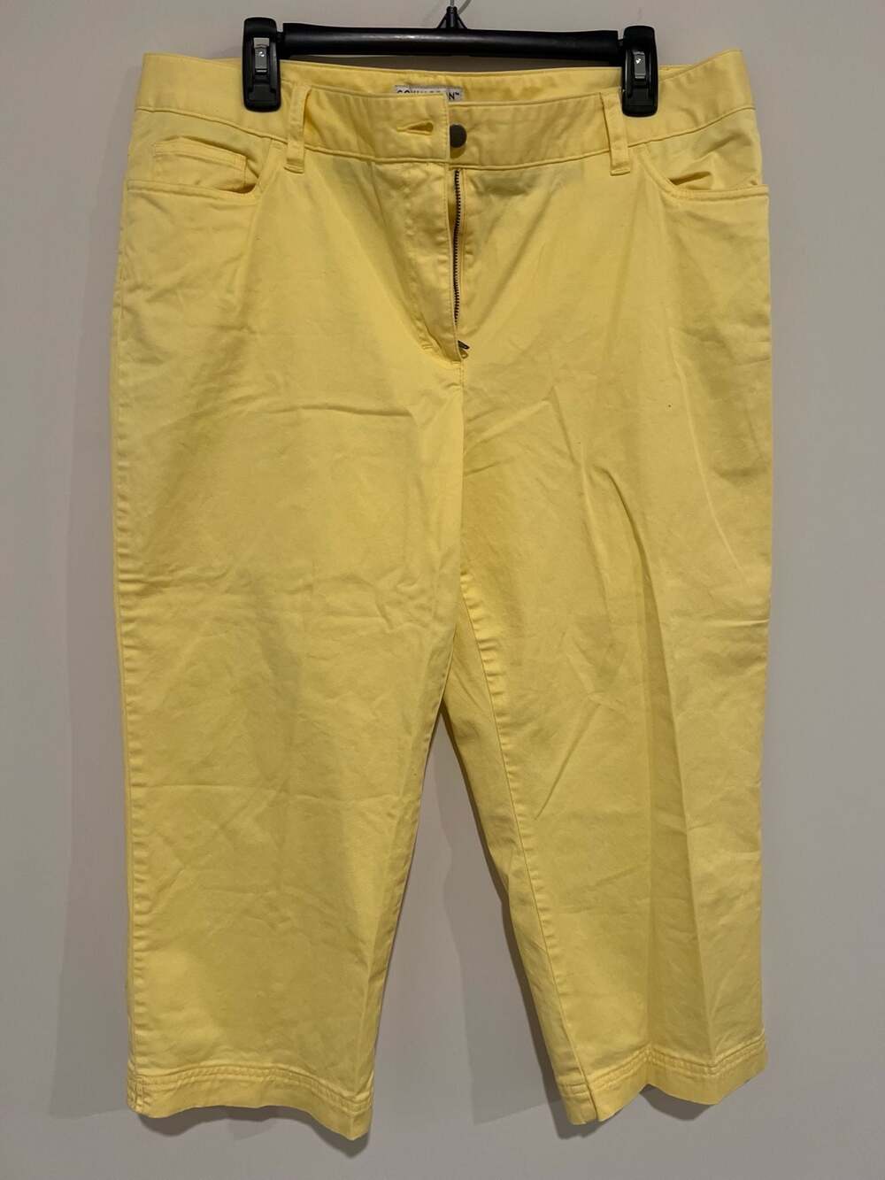 Covington Stretch Cotton Yellow Capri Pants Size 18 - Picture 2 of 5